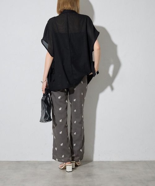 each（イーチ）の「フラワーエンブロイダリーワイドパンツ【セットアップ対応】（その他パンツ・レディース・ブラック/グレー・FREE）」の11枚目の写真