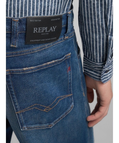 REPLAY（リプレイ）の「リラックステーパードWAINEコンフォートストレッチデニム（デニムパンツ・メンズ・ダークブルー・W34xL32/W33xL32/W32xL32/W31xL32/W30xL32/W29xL32/W28xL32）」の6枚目の写真