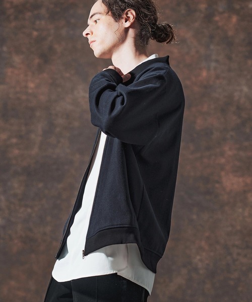 Jih Nunc（ジーヌンク）の「mj10995-ウール混ツイードショート丈リブブルゾン(JIH-R1129)（ブルゾン・メンズ・ネイビー/ベージュ/ホワイト・L/M/S）」の12枚目の写真