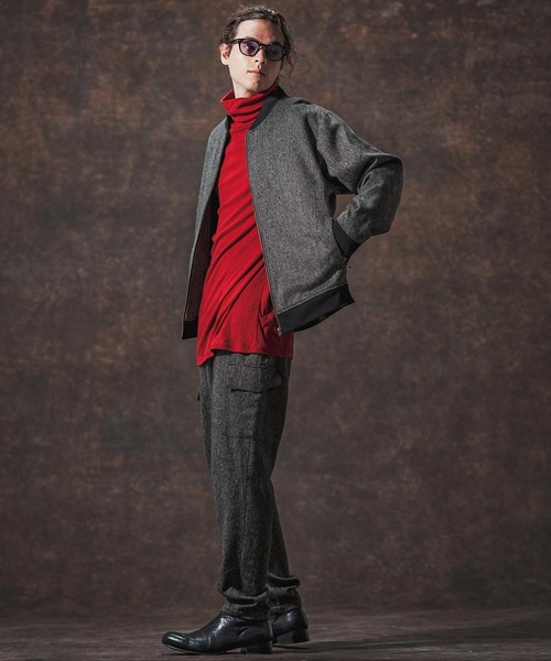 Jih Nunc（ジーヌンク）の「mj10995-ウール混ツイードショート丈リブブルゾン(JIH-R1129)（ブルゾン・メンズ・ネイビー/ベージュ/ホワイト・L/M/S）」の20枚目の写真