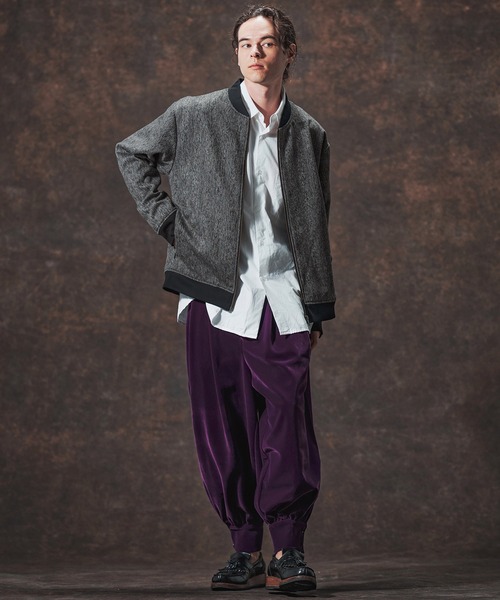 Jih Nunc（ジーヌンク）の「mj10995-ウール混ツイードショート丈リブブルゾン(JIH-R1129)（ブルゾン・メンズ・ネイビー/ベージュ/ホワイト・L/M/S）」の21枚目の写真