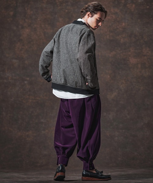 Jih Nunc（ジーヌンク）の「mj10995-ウール混ツイードショート丈リブブルゾン(JIH-R1129)（ブルゾン・メンズ・ネイビー/ベージュ/ホワイト・L/M/S）」の22枚目の写真