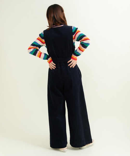 CHILD WOMAN（チャイルドウーマン）の「14Wコーデュロイ ウエストベルトオールインワン（つなぎ/オールインワン・レディース・ネイビー/ブラウン・FREE）」の5枚目の写真