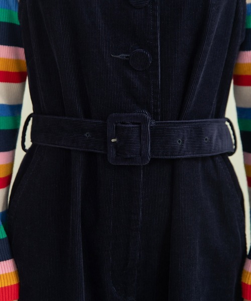 CHILD WOMAN（チャイルドウーマン）の「14Wコーデュロイ ウエストベルトオールインワン（つなぎ/オールインワン・レディース・ネイビー/ブラウン・FREE）」の16枚目の写真