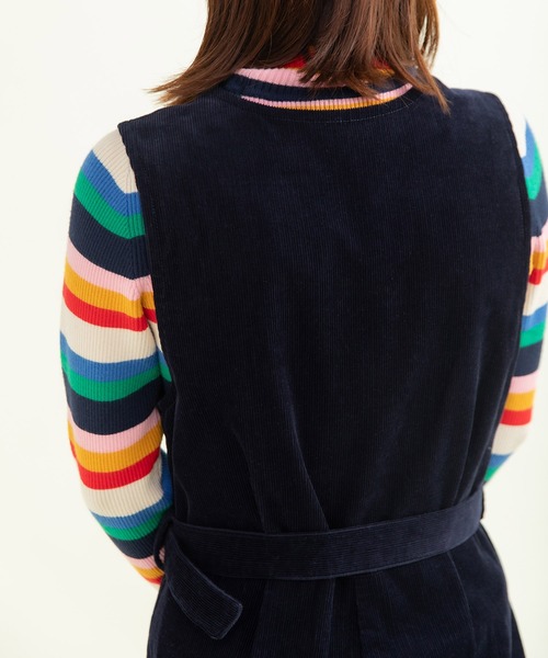 CHILD WOMAN（チャイルドウーマン）の「14Wコーデュロイ ウエストベルトオールインワン（つなぎ/オールインワン・レディース・ネイビー/ブラウン・FREE）」の7枚目の写真