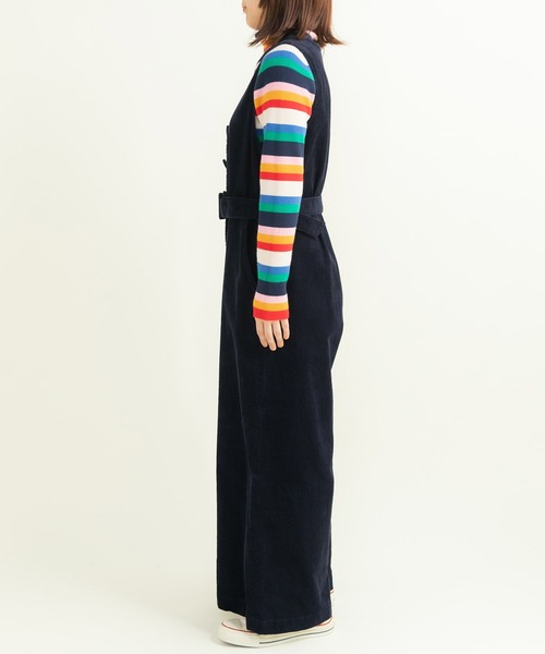 CHILD WOMAN（チャイルドウーマン）の「14Wコーデュロイ ウエストベルトオールインワン（つなぎ/オールインワン・レディース・ネイビー/ブラウン・FREE）」の12枚目の写真