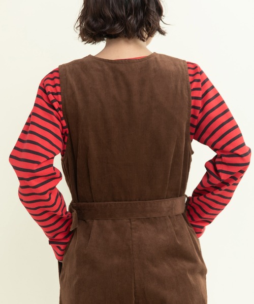 CHILD WOMAN（チャイルドウーマン）の「14Wコーデュロイ ウエストベルトオールインワン（つなぎ/オールインワン・レディース・ネイビー/ブラウン・FREE）」の21枚目の写真