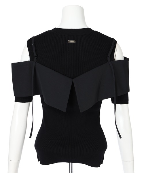 Mystrada（マイストラーダ）の「5分袖ビックカラーニット（ニット/セーター・レディース・ホワイト/ダークブラウン/ピンク系その他3/ブラック・38）」の5枚目の写真