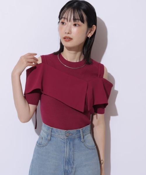 5分袖ビックカラーニット（ニット/セーター）｜Mystrada（マイ