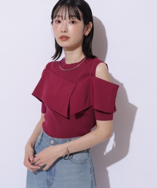 Mystrada（マイストラーダ）の「5分袖ビックカラーニット（ニット