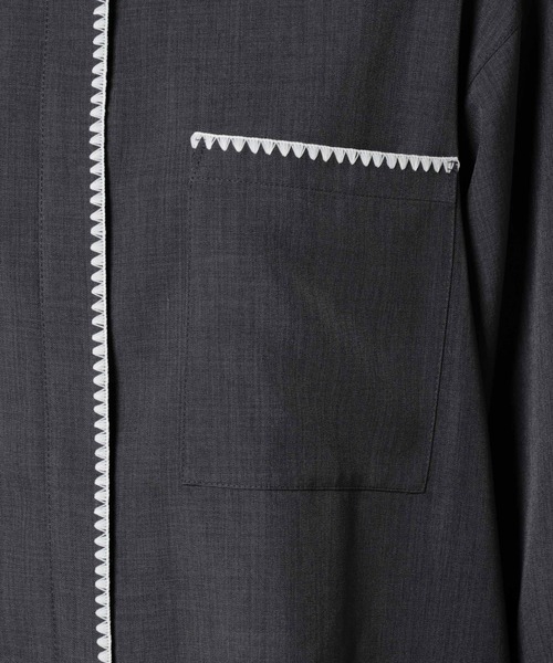 トリミング刺繍ツイルシャツ（シャツ/ブラウス）｜NANO universe（ナノ