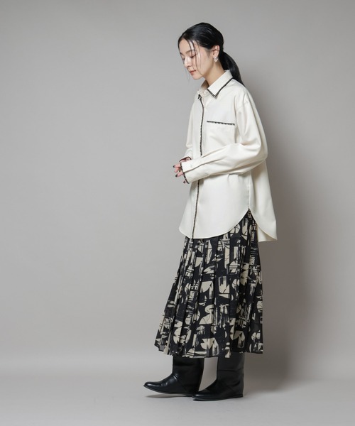 トリミング刺繍ツイルシャツ（シャツ/ブラウス）｜NANO universe（ナノ