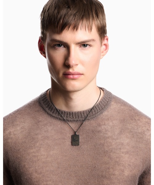 EMPORIO ARMANI（エンポリオアルマーニ）の「【エンポリオ アルマーニ】イーグルロゴ ドッグタグネックレス ツートーン ステンレススチール（ネックレス・メンズ・その他1・FREE）」の3枚目の写真
