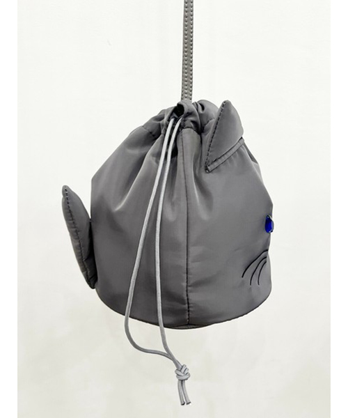 NOMINE(ノミネ)の「【FAVORI】黒猫 灰猫 巾着ショルダーバッグ(ショルダーバッグ・レディース・ブラック/グレー・フリー)」の16枚目の写真