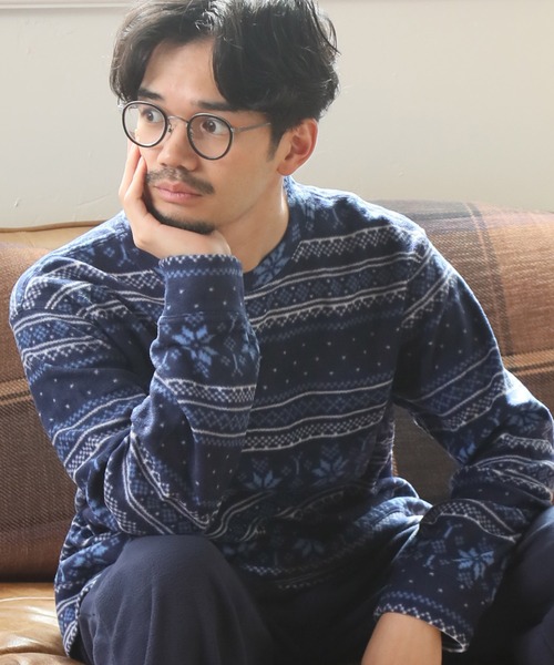 ARCADE(アーケード)の「HIGHQUALITY FLEECE 暖か軽量 ハイクォリティ フリース トップス トレーナー(スウェット・メンズ・ブルー系その他/ブラック/チャコール/ベージュ×ブラック・M/L/LL)」の4枚目の写真