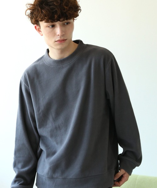 ARCADE(アーケード)の「HIGHQUALITY FLEECE 暖か軽量 ハイクォリティ フリース トップス トレーナー(スウェット・メンズ・ブルー系その他/ブラック/チャコール/ベージュ×ブラック・M/L/LL)」の2枚目の写真