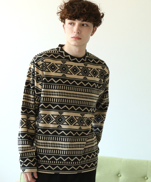 ARCADE(アーケード)の「HIGHQUALITY FLEECE 暖か軽量 ハイクォリティ フリース トップス トレーナー(スウェット・メンズ・ブルー系その他/ブラック/チャコール/ベージュ×ブラック・M/L/LL)」の15枚目の写真