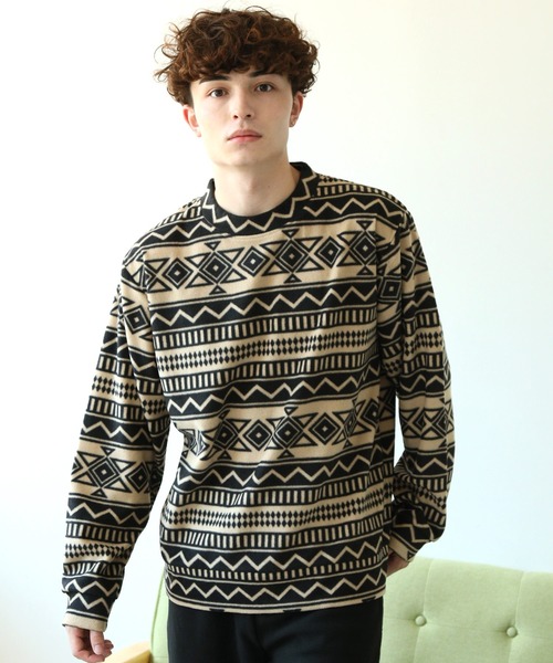 ARCADE(アーケード)の「HIGHQUALITY FLEECE 暖か軽量 ハイクォリティ フリース トップス トレーナー(スウェット・メンズ・ブルー系その他/ブラック/チャコール/ベージュ×ブラック・M/L/LL)」の14枚目の写真