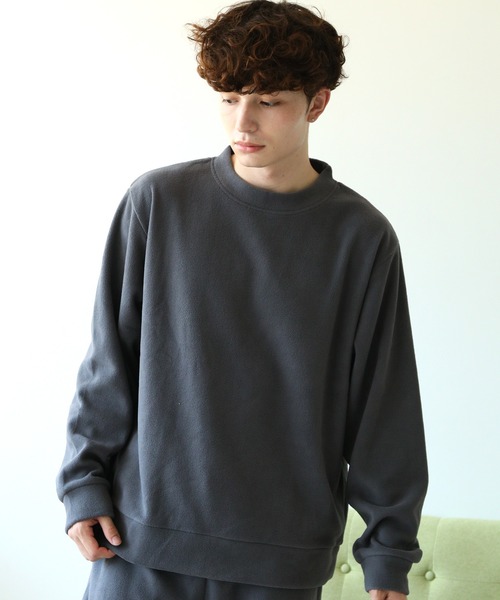 ARCADE(アーケード)の「HIGHQUALITY FLEECE 暖か軽量 ハイクォリティ フリース トップス トレーナー(スウェット・メンズ・ブルー系その他/ブラック/チャコール/ベージュ×ブラック・M/L/LL)」の11枚目の写真