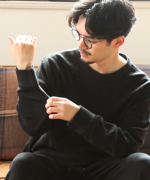 ARCADE(アーケード)の「HIGHQUALITY FLEECE 暖か軽量 ハイクォリティ フリース トップス トレーナー(スウェット・メンズ・ブルー系その他/ブラック/チャコール/ベージュ×ブラック・M/L/LL)」の10枚目の写真