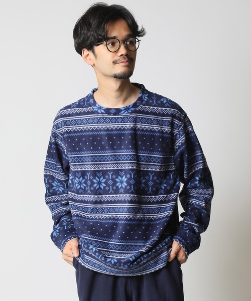 ARCADE(アーケード)の「HIGHQUALITY FLEECE 暖か軽量 ハイクォリティ フリース トップス トレーナー(スウェット・メンズ・ブルー系その他/ブラック/チャコール/ベージュ×ブラック・M/L/LL)」の6枚目の写真