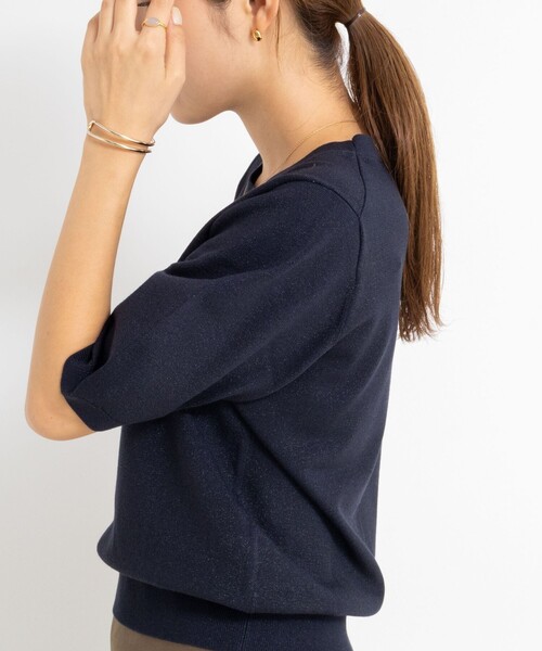 NOLLEY’S Sophi（ノーリーズソフィ）の「バックパールラメプルオーバー（ニット/セーター・レディース・シルバー/キャメル/ベビーピンク/ダークネイビー・38）」の9枚目の写真