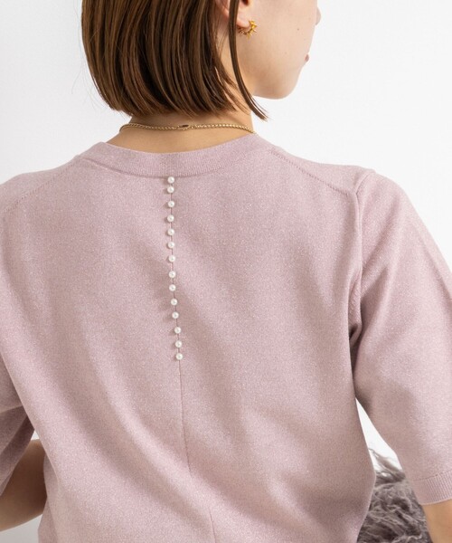 NOLLEY’S Sophi（ノーリーズソフィ）の「バックパールラメプルオーバー（ニット/セーター・レディース・シルバー/キャメル/ベビーピンク/ダークネイビー・38）」の16枚目の写真