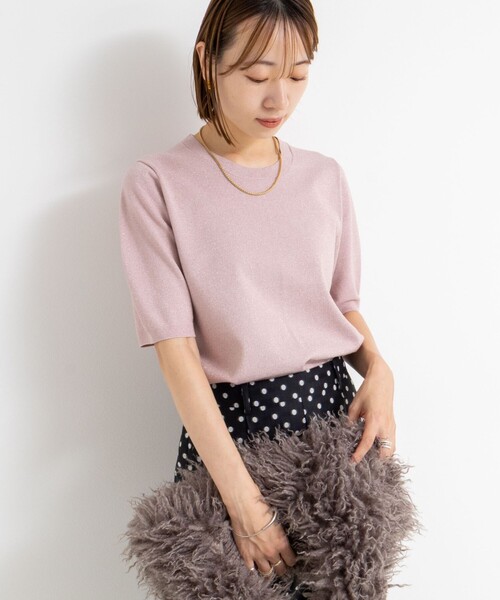 NOLLEY’S Sophi（ノーリーズソフィ）の「バックパールラメプルオーバー（ニット/セーター・レディース・シルバー/キャメル/ベビーピンク/ダークネイビー・38）」の17枚目の写真