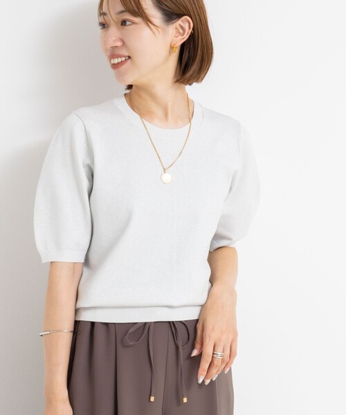 NOLLEY’S Sophi（ノーリーズソフィ）の「バックパールラメプルオーバー（ニット/セーター・レディース・シルバー/キャメル/ベビーピンク/ダークネイビー・38）」の22枚目の写真