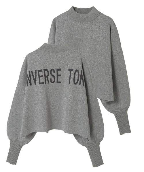 CONVERSE TOKYO（コンバーストウキョウ）の「BACK LOGO GLITTER PULLOVER（ニット/セーター・レディース・ブラック/ブラウン/グレー・FREE）」の3枚目の写真