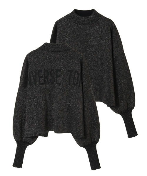 CONVERSE TOKYO（コンバーストウキョウ）の「BACK LOGO GLITTER PULLOVER（ニット/セーター・レディース・ブラック/ブラウン/グレー・FREE）」の2枚目の写真