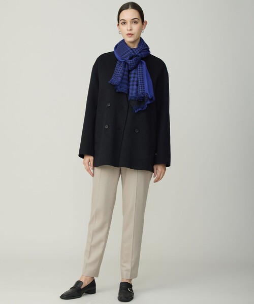 ICB(アイシービー)の「WoolRever ノーカラーショートコート(ノーカラーコート・レディース・ブラック系7/ダルブルー系/ブラック系・46/44/42)」の11枚目の写真