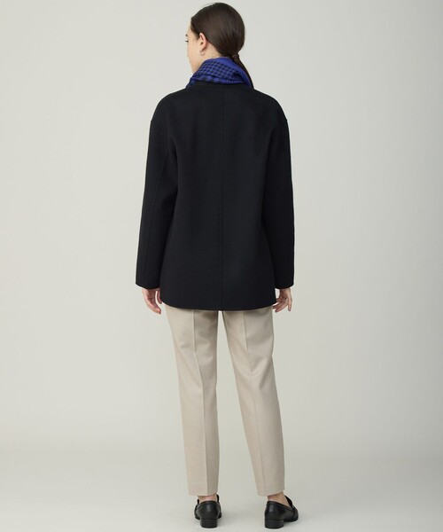 セール】WoolRever ノーカラーショートコート（ノーカラーコート