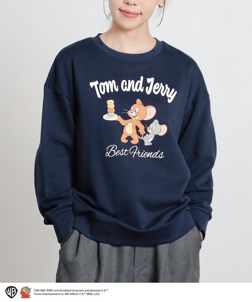 Honeys(ハニーズ)の「トムとジェリー/トップス(スウェット・レディース・アイボリー/ブラック/ネイビー/ミント/ボルドー・L/M/S)」の7枚目の写真