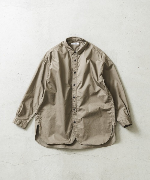 quadro(クオドロ)の「ビンテージワッシャーツイルレギュラーカラーシャツ(Tシャツ/カットソー・レディース・ブラック/ライトカーキ/ホワイト・FREE)」の3枚目の写真