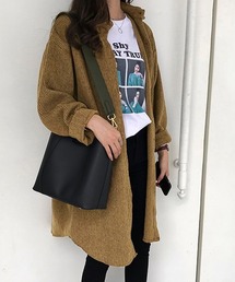 「ゆるっと今っぽく、暖かく。着るだけで旬顔オーバーサイズコーディロイシャツ」コーデュロイ シャツ