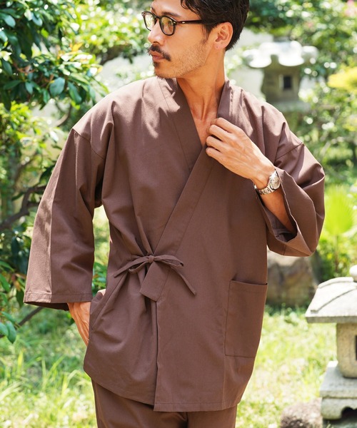 jiggys shop（ジギーズショップ）の「【セットアップ】作務衣 上下セット さむえ 着物 部屋着 ルームウェア 寝間着 ワンマイルウェア（浴衣・メンズ・ブラウン/ネイビー/ブラック/カーキ・X-LARGE/LARGE/MEDIUM）」の15枚目の写真