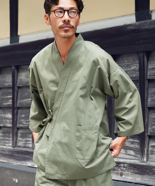 jiggys shop（ジギーズショップ）の「【セットアップ】作務衣 上下セット さむえ 着物 部屋着 ルームウェア 寝間着 ワンマイルウェア（浴衣・メンズ・ブラウン/ネイビー/ブラック/カーキ・X-LARGE/LARGE/MEDIUM）」の19枚目の写真