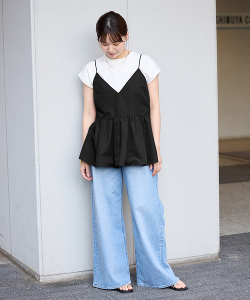 IENA（イエナ）の「《追加》グログラン キャミブラウス（キャミソール・レディース・ブラック・FREE）」の3枚目の写真