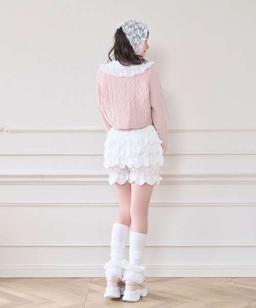 Honey Cinnamon(ハニーシナモン)の「ハートビジューショートカーディガン(カーディガン/ボレロ・レディース・グレー/ブラック/ピンク・FREE)」の12枚目の写真