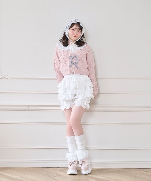 Honey Cinnamon(ハニーシナモン)の「ハートビジューショートカーディガン(カーディガン/ボレロ・レディース・グレー/ブラック/ピンク・FREE)」の10枚目の写真