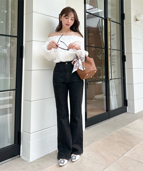 岡部あゆみさんコラボ ］フレアデニムパンツ（デニムパンツ）｜KOBE