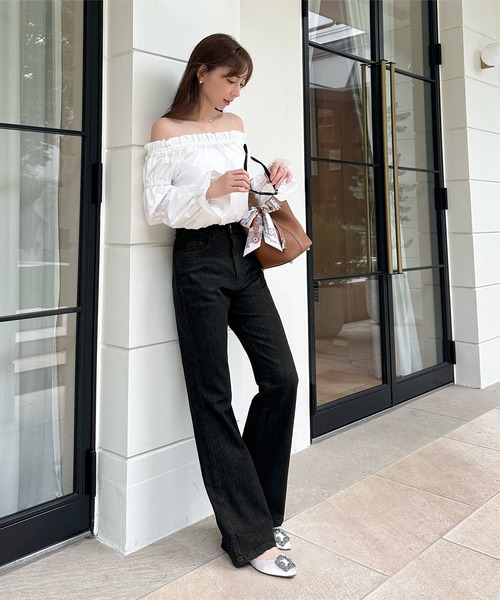 岡部あゆみさんコラボ ］フレアデニムパンツ（デニムパンツ）｜KOBE