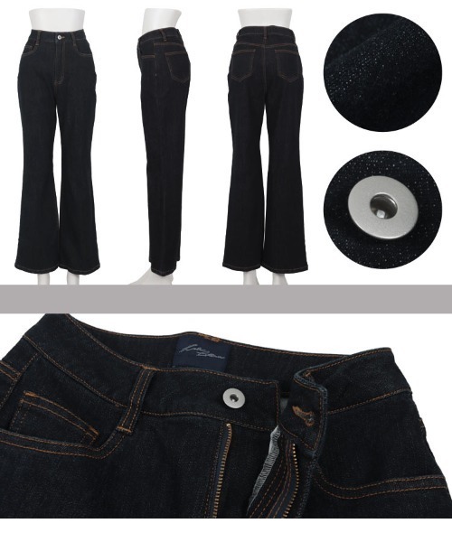 KOBE LETTUCE（コウベレタス）の「[ 岡部あゆみさんコラボ ］フレアデニムパンツ（デニムパンツ・レディース・インディゴブルー/ブラック/ダークブルー・M/S）」の15枚目の写真