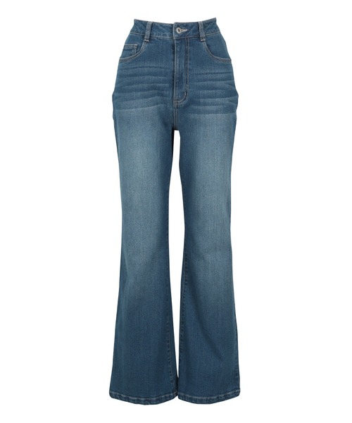 KOBE LETTUCE（コウベレタス）の「[ 岡部あゆみさんコラボ ］フレアデニムパンツ（デニムパンツ・レディース・インディゴブルー/ブラック/ダークブルー・M/S）」の19枚目の写真