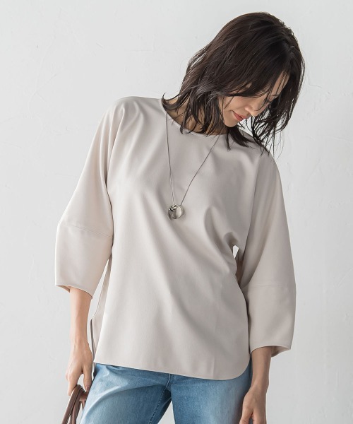 LAUTREAMONT（ロートレアモン）の「【WEB限定】フォルムスリーブバックジップトップス≪洗濯機で洗える≫（Tシャツ/カットソー・レディース・ベージュ/ブラック/ピンク・9号）」の8枚目の写真