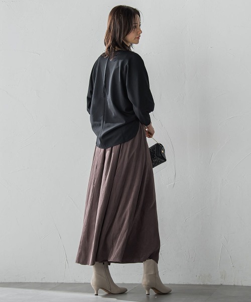 LAUTREAMONT（ロートレアモン）の「【WEB限定】フォルムスリーブバックジップトップス≪洗濯機で洗える≫（Tシャツ/カットソー・レディース・ベージュ/ブラック/ピンク・9号）」の19枚目の写真