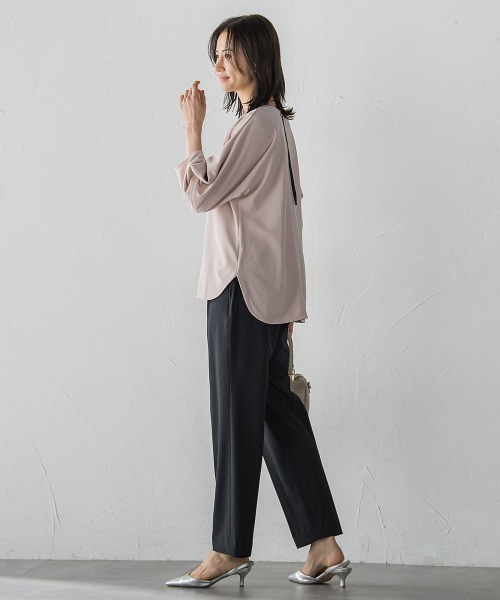 LAUTREAMONT（ロートレアモン）の「【WEB限定】フォルムスリーブバックジップトップス≪洗濯機で洗える≫（Tシャツ/カットソー・レディース・ベージュ/ブラック/ピンク・9号）」の15枚目の写真
