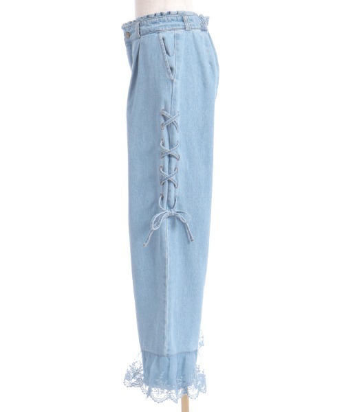 axes femme(アクシーズファム)の「裾レースデニムストレートPT(その他パンツ・レディース・ブラック/ケミカルウォッシュ/インディゴブルー・FREE)」の19枚目の写真