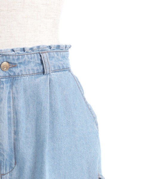 axes femme(アクシーズファム)の「裾レースデニムストレートPT(その他パンツ・レディース・ブラック/ケミカルウォッシュ/インディゴブルー・FREE)」の9枚目の写真